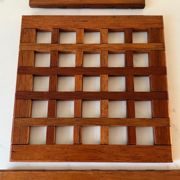 Vintage Teak Stacking Trivets Set of 3 - Picture 3 of 11